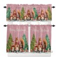 thumbnail image 1 of Merry Christmas Kitchen Curtains and Valances Set, Retro Pink Squirrel Gifts Xmas Tree Rod Pocket Window Valance 18 Inch Window Curtain Panels for Living Room Bedroom Laundry, 27.5x24in, 3 Pieces, 1 of 7