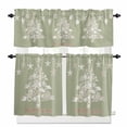thumbnail image 1 of Merry Christmas Kitchen Curtains and Valances Set, Starfish Conch Retro Tree Green Texture Rod Pocket Window Valance 18 Inch Window Curtain Panels for Living Room Bedroom Laundry, 27.5x24in, 3 Pieces, 1 of 7