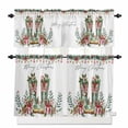 thumbnail image 1 of Merry Christmas Kitchen Curtains and Valances Set, Western Green Boots Pine Leaf Candy Canes Rod Pocket Window Valance Window Curtain Panels for Living Room Bedroom Laundry, 27.5x36in, 3 Pieces, 1 of 7