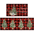 thumbnail image 1 of Merry Christmas Kitchen Rugs and Mats Set of 2,Buffalo Plaid Christmas Trees Xmas Winter Holiday Sink Floor Mat Non Skid Washable for Home Farmhouse Christmas Decor 17"x47"+17"x30", 1 of 6