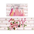 thumbnail image 1 of Merry Christmas Kitchen Rugs and Mats Set of 2,Pink Christmas Trees Santa Claus Joy Xmas Winter Holiday Sink Floor Mat Non Skid Washable for Home Farmhouse Christmas Decor 17"x47"+17"x30", 1 of 6