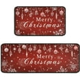 thumbnail image 1 of Merry Christmas Kitchen Rugs Set 2 Pieces Non Skid Kitchen Floor Rug and Mat Christmas Kitchen Rug Area Mat Carpets for Holiday Outdoor Decor 17"x47"+17"x30", 1 of 6
