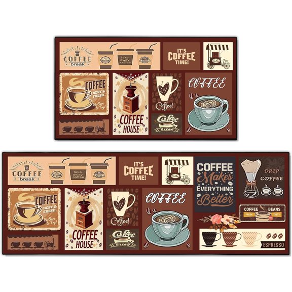 Merry Christmas Kitchen Rugs Set of 2 Red Winter Holiday Non-Slip Kitchen Sink Mats Kitchen Decor Doormat+Runner Rug 17"x47"+17"x30" (Merry C)