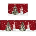thumbnail image 1 of Merry Christmas Kitchen Rugs Sets 2 Piece Floor Mats Winter Snow Xmas Tree Snowman Snowflake Doormat Non-Slip Rubber Backing Area Rugs Washable Carpet Inside Door Mat Pad Sets-16"x 24"+16"x47", 1 of 6