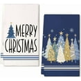 thumbnail image 1 of Merry Christmas Kitchen Towels Set of 2,Red Xmas Tree Dish Hand Towels Holiday Home Indoor Bathroom Party Seasonal Noel Decorations DD025, 1 of 6