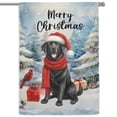 thumbnail image 1 of Merry Christmas Labrador Retriever Enjoys Woofmas Winter Xmas Holiday House Flag 28x40in Double Sided Lab Dog Lover Gifts Outdoor Decor - 02022, 1 of 5