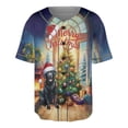thumbnail image 1 of Merry Christmas Labrador Retriever Santa Hat Xmas Tree Winter Holiday All Over Print 3D Baseball Shirt Lab Dog Lover Gifts Softball Sport - 01013, 1 of 6
