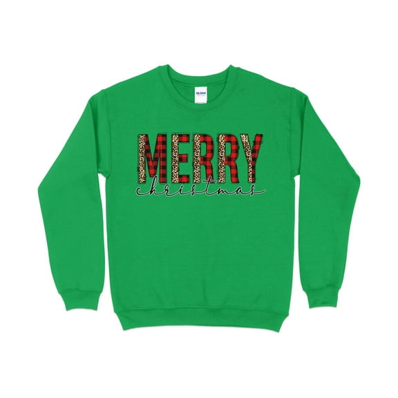 Merry Christmas Leopard Print Sweatshirt, Christmas Sweater, Leopard Print Christmas Sweatshirt, Christmas Gifts for Women