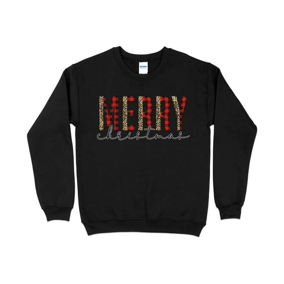 Merry Christmas Leopard Print Sweatshirt, Christmas Sweater, Leopard Print Christmas Sweatshirt, Christmas Gifts for Women