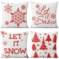 thumbnail image 1 of Merry Christmas Let It Snow Throw Pillow Covers Let It Snow Pillow Cover 18 X 18 Set Of 4, Rustic Sofa Couch Car Bedroom Home Decor, 1 of 7