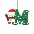 thumbnail image 1 of Merry Christmas Letter Ornament, A to Z Letters Christmas Hanging Cute Santa Snowman, New Alphabet Ornament for Xmas Tree, Personalized Tree Stocking Candy Cane Letters Christmas Ornament,Red Green-M, 1 of 2
