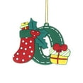 thumbnail image 1 of Merry Christmas Letter Ornament, A to Z Letters Christmas Hanging Cute Santa Snowman, New Alphabet Ornament for Xmas Tree, Personalized Tree Stocking Candy Cane Letters Christmas Ornament,Red Green-O, 1 of 2
