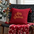 thumbnail image 1 of Merry Christmas Letter Snowflake Embroidered Cushion Cover 45*45 Festival New Year Home Pillow Covers Decorative Sofa Bedroom (450mm*450mm,H-Cushion Cover), 1 of 7