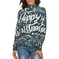 thumbnail image 1 of Merry Christmas Lettering Flourishes Women's Turtleneck Sweater Long Sleeve Ribbed Fitted Turtle Neck Casual Fall Winter Collection Top XL, 1 of 4