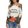 thumbnail image 1 of Merry Christmas Lettering Wreath Leanfs Women's Turtleneck Sweater Long Sleeve Ribbed Fitted Turtle Neck Casual Fall Winter Collection Top XL, 1 of 4