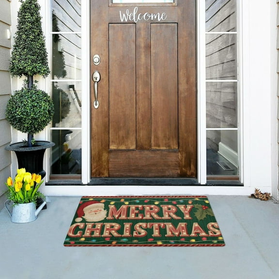 Merry Christmas Light Board Doormats Welcome Mats Gate Pads Entryway Outdoor 32" x 20"