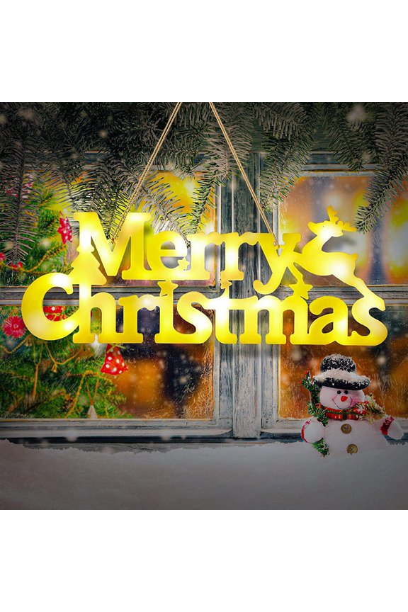 Merry Christmas Light up Sign Outdoor Xmas Window Decorations Lighted Christmas Lights LED Decorative Hanging Lights Indoor Christmas Lighted Decoration Lighted Sign for Christmas Xmas Party Home