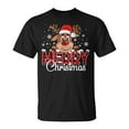 thumbnail image 1 of Merry Christmas Light Up Reindeer Family Matching Holiday Party Unisex T-Shirt, for men & women, up to size 5XL, 1 of 2
