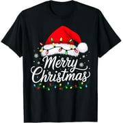 Merry Christmas Lights Funny Xmas Family Teens Boys Kids T-Shirt