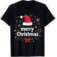 thumbnail image 1 of Merry Christmas Lights Red Santa Hat Xmas Family Men Women T-Shirt, 1 of 4