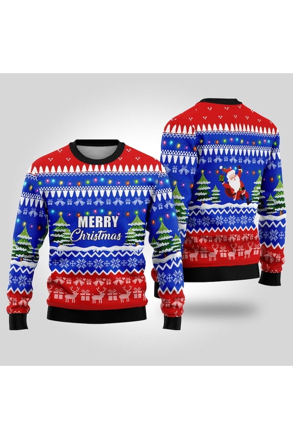 Merry Christmas Lights Sweater, Festive Ugly Christmas Sweater, Holiday Party Outfit, Funny Xmas Sweatshirt, Tacky Christmas Sweater