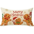 thumbnail image 1 of Merry Christmas Lumbar Decorative Rectangle Pillow Cover 12 x 20, Xmas Gingerbread Man Porch Patio Outdoor Pillowcase, Funny Winter Holiday Sofa Couch Cushion Case Home Decor, 1 of 6