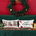 thumbnail image 1 of Merry Christmas Lumbar Pillow Covers 12x20 Inch Set of 2 Believe Santa Claus Reindeer Decor Farmhouse Xmax Winter Holiday Decorative Cushion Cases for Sofa Couch Home, 1 of 5