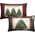 thumbnail image 1 of Merry Christmas Lumbar Pillow Covers 12x20 Set of 2 Red Classic Checkered Green Xmas Tree Throw Pillow Covers Holiday Pillowcase Rectangular Cushion Case for Couch Sofa, 1 of 6