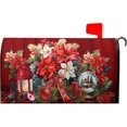 thumbnail image 1 of Merry Christmas Magnetic Winter Flowers Mailbox Cover - Standard Size 18 X 21 - Holiday Decorative for Home & Garden, 1 of 6