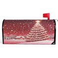 thumbnail image 1 of Merry Christmas Mailbox Cover Standard Size Winter Snowflake Xmas Tree Magnetic Mailbox Covers Garden Yard Post Wraps Letter Box Decorations 25" L x 21" W, 1 of 6