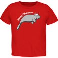 thumbnail image 1 of Merry Christmas Manatee Floaty Potato Toddler T Shirt Red 3T, 1 of 1
