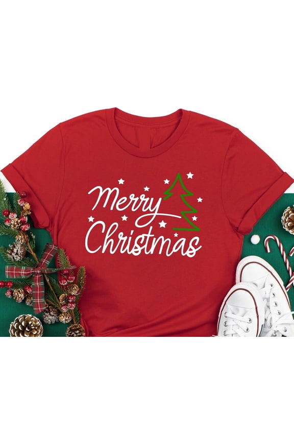 Merry Christmas Matching Family T-Shirt – Holiday Graphic Tee, Trendy Xmas Outfit, Cozy Festive Season Gift for Friends & Family