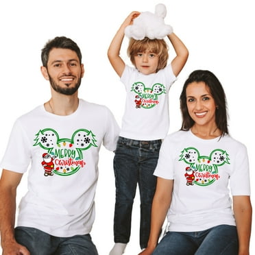 Merry Christmas Matching Family T-Shirts – Funny Santa Graphic Holiday Tees for Adults, Kids, and Babies - White