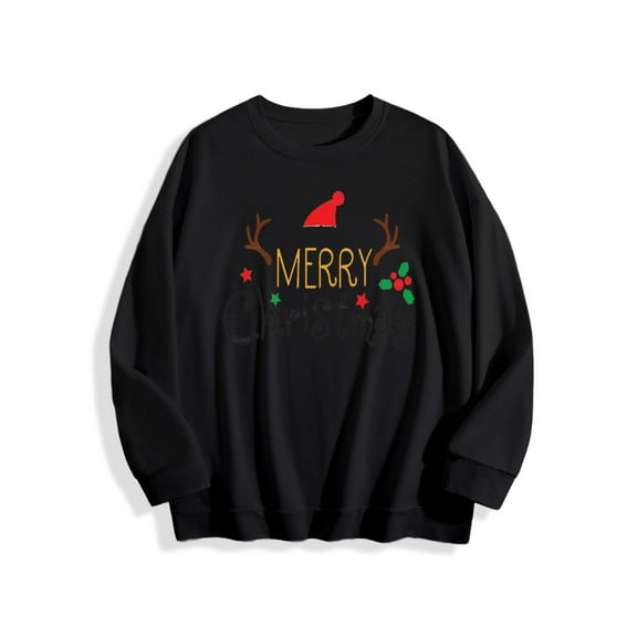 Merry Christmas Men Women Sweatshirt Crewneck Long Sleeve Pullover Top Casual Fall Clothes  Workout Shirt