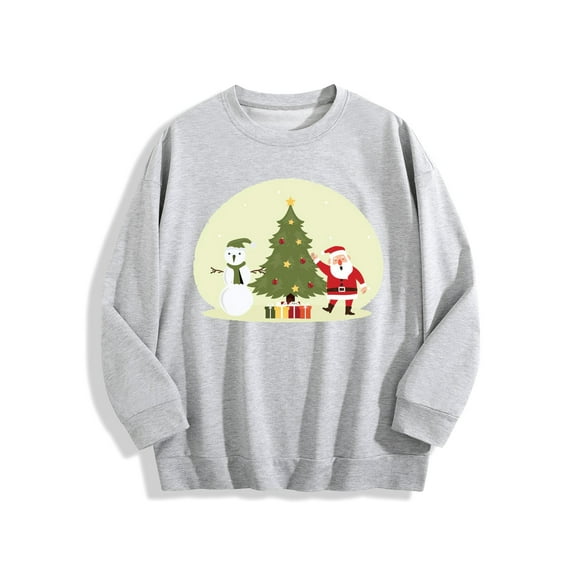 Merry Christmas Men Women Sweatshirt Crewneck Long Sleeve Pullover Top Casual Fall Clothes  Workout Shirt