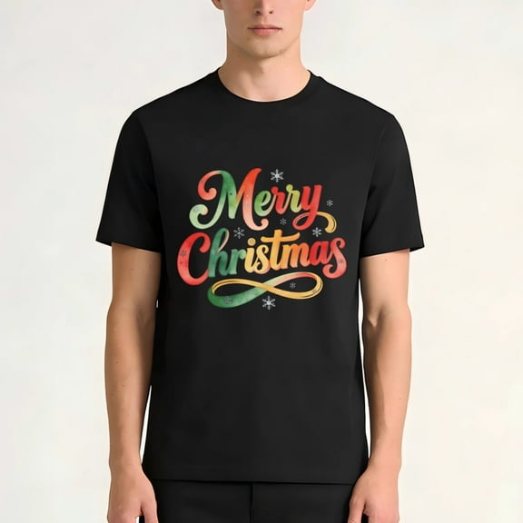 Merry Christmas, Men's Graphic Tee 100% Cotton T-Shirt, Sizes S-5XL