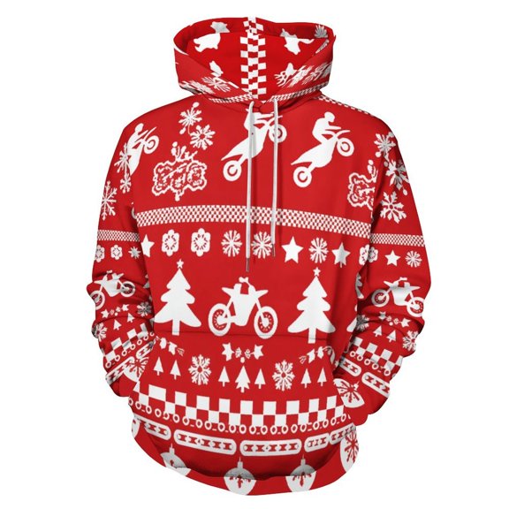Merry Christmas Men's Women Vintage 3D Hooded Sweatshirt - All-Season Loose Fit Streetwear