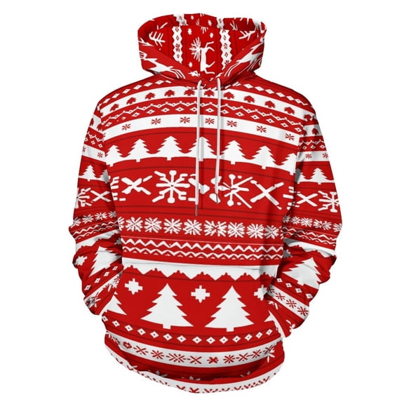 Merry Christmas Men's Women Vintage 3D Hooded Sweatshirt - All-Season Loose Fit Streetwear