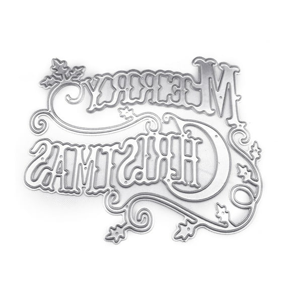 Merry Christmas Metal Cutting Die for Creative Art Words Die Cuts Embossing Stencil for Paper Crafts Photo Album Dec