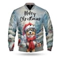 thumbnail image 1 of Merry Christmas Miniature American Shepherd Enjoys Woofmas Winter Xmas Holiday All Over Print 3D Baseball Jacket MAS Dog Lover Gifts Bomber Jacket Softball - 02022, 1 of 6