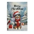 thumbnail image 1 of Merry Christmas Miniature American Shepherd Enjoys Woofmas Winter Xmas Holiday Vertical Matte Canvas Poster MAS Dog Lover Gifts Wall Art Home Decor - 02022, 1 of 5