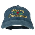 thumbnail image 1 of Merry Christmas Mistletoe Embroidered Washed Dyed Cap - Navy OSFM, 1 of 5