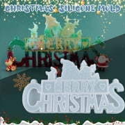 Merry Christmas Molds, Epoxy Resin Molds to Make Hanging Projects, Christmas Silicone Resin Molds, Christmas Candle Mold for Candle Making, for Decor Door/Wall