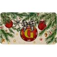 thumbnail image 1 of Merry Christmas Monogram Letter G Door Mat 30x17 Inch Family Last Name Initial Doormat Indoor Outdoor Floor Rug Non Slip Winter Holiday Xmas New Year Decor Rubber Welcome Mats, 1 of 6