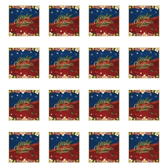 Merry Christmas Napkin Paper, Red Blue, Surprise Gift Garland, Vintage Fashioned, Lunch Dinner Napkin, Dessert, Bread Fruits, Disposable Dinnerware Party Supplies, BBQ Picnic Favor