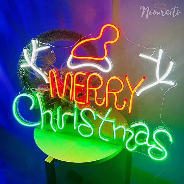 Merry Christmas Neon Sign Custom Christmas Neon Led Sign Light Murale Gaming  Room Decoration Chambre Aesthetic Night Light Bar