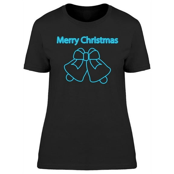 Merry Christmas Neon Sign T-Shirt Women -Image by Shutterstock, Female x-Large