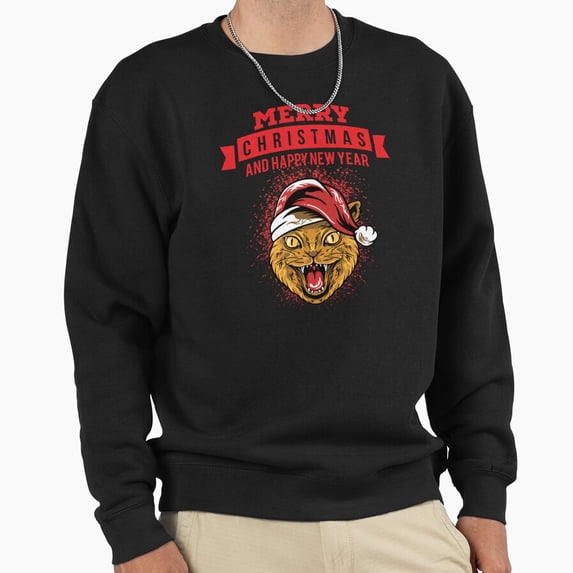Merry Christmas New Year Unisex Sweatshirt Retro Vintage Holiday Graphic Aesthetic Style G3418, Up to Size 5XL