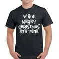 thumbnail image 1 of Merry Christmas New York Xmas USA Print Men Shirt White Print - S M L XL 2XL 3XL 4XL 5XL Xmas Graphic Tee - Shirts Ugly Christmas Party Men T-Shirt Top Gift, 1 of 2