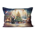 thumbnail image 1 of Merry Christmas Newfoundland Santa Hat Xmas Tree Winter Holiday Pillow Cushion Double Sided Newfie Dog Lover Gifts Throw Pillow - 01013, 1 of 4